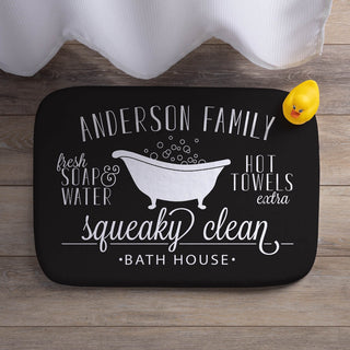 Squeaky clean bathmat with bathtub design 