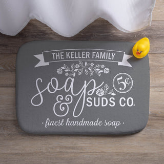 Soap & Suds Co. Personalized White Bathmat
