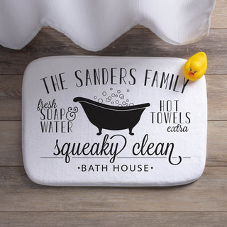 Squeaky Clean Personalized White Bathmat