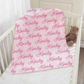 My name pink baby blanket 