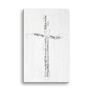 Wedding Cross Personalized 10x16 Canvas