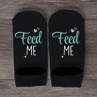 Feed Me I'm Pregnant No Show Socks
