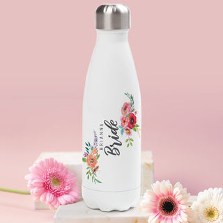 Floral bride stainless steel water bottle 