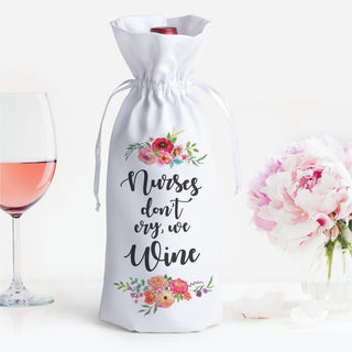 Nurses Don't Cry We Wine Drawstring Wine Bag