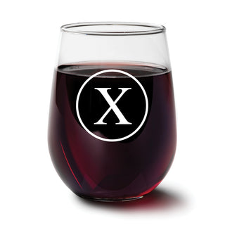 Vinyl Monogram Personalized Stemless Wine Glass