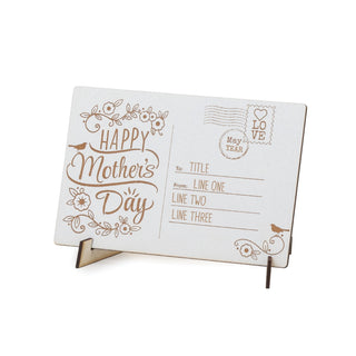 Happy Mother's Day Personalized White Wood Postcard with Easel