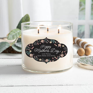 Happy mother's day 3 wick candle with names 