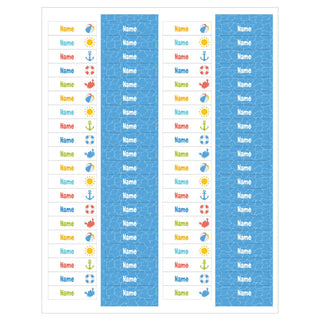 Nautical Theme Weather Resistant Label - 80 count