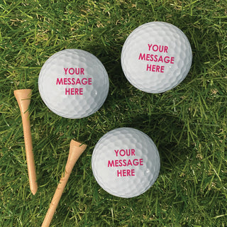 Pink Your Message Here Personalized Golf Ball - Set of 6