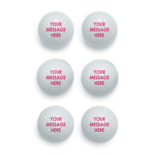 Pink Your Message Here Personalized Golf Ball - Set of 6