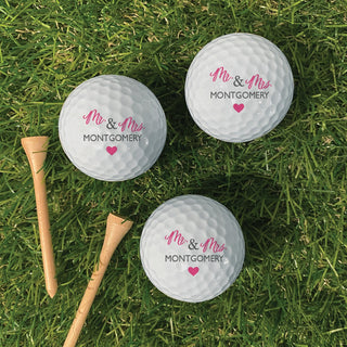 Mr and mrs clubs design golf ball set 