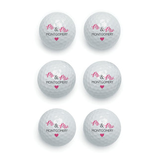 Mr and Mrs Personalized Clubs Golf Ball - Set of 6