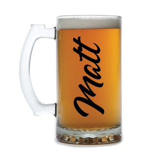 Personalized 16oz Beer Mug Black Letters