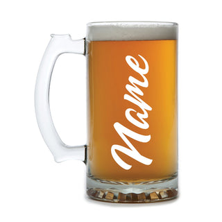 Personalized 16oz Beer Mug White Letters