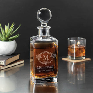 Fancy glass whiskey decanter 