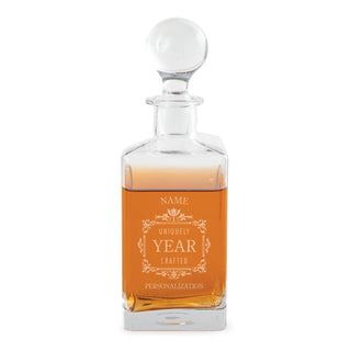Uniquely Crafted Personalized Glass Whiskey Decanter