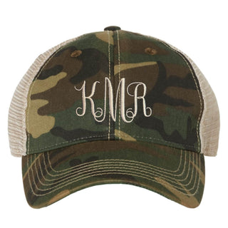Monogram army camo trucker cap 
