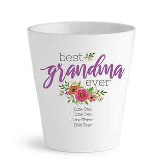 Best Grandma Ever Personalized 12 oz. Ceramic Flowerpot