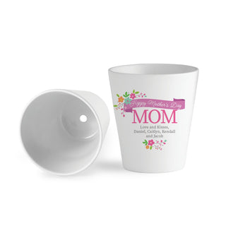 Happy Mother's Day Mom Personalized 12 oz Ceramic Flowerpot