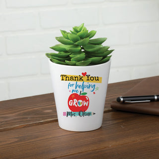 Thank you teacher flowerpot with name 