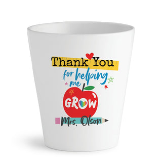 Thank you Teacher Personalized 12 oz. Ceramic Flowerpot