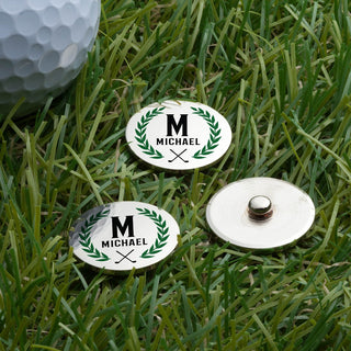 Laurel Wreath Personalized Golf Ball Marker Set of 3