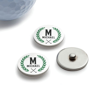 Laurel Wreath Personalized Golf Ball Marker Set of 3