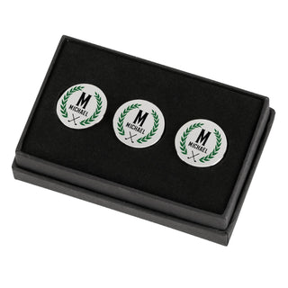 Laurel Wreath Personalized Golf Ball Marker Set of 3