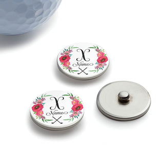 Floral Wreath Personalized Golf Ball Marker Set of 3