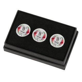 Floral Wreath Personalized Golf Ball Marker Set of 3