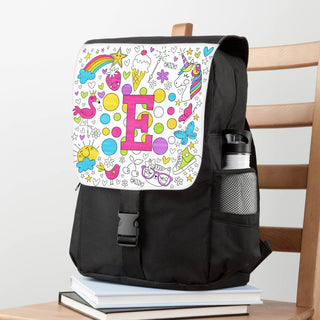 DIY girl backpack with initial 