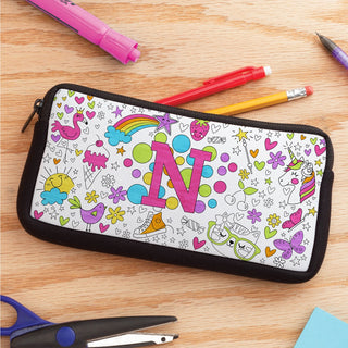 DIY girl pencil case with an initial