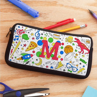 DIY boy pencil case with an initial 