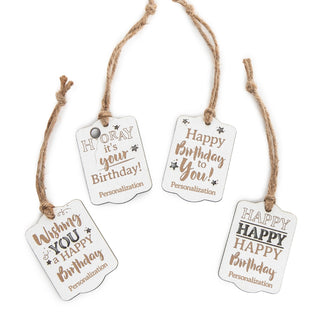 Birthday Personalized Wood Wine Tags - Set of 4