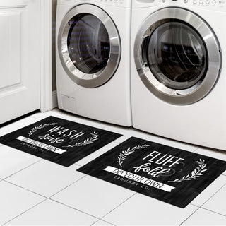 Wash and Rinse/ Fluff and Fold  Doormat - 18x27 Inch, 1/8" Thins -Set of 2