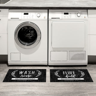 Wash and rinse thin doormat set of 2 with family last name 