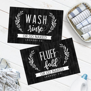 Wash and Rinse/ Fluff and Fold  Doormat - 18x27 Inch, 1/8" Thins -Set of 2