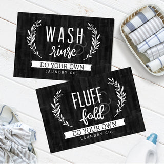 Wash and Rinse/ Fluff and Fold  Doormat - 18x27 Inch, 1/8" Thins -Set of 2