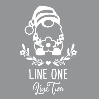 Welcome Gnome Personalized White Vinyl Door Decal