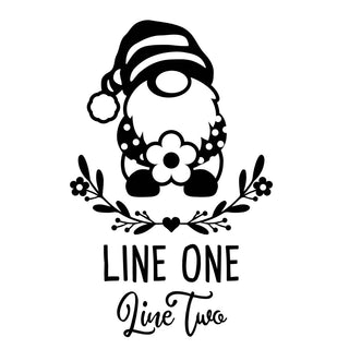 Welcome Gnome Personalized Black Vinyl Door Decal