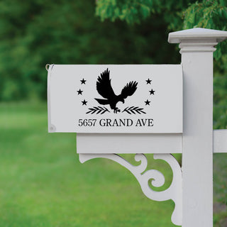 Eagle Address Personalized Black Vinyl Mailbox Decal