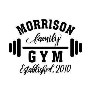 Family Gym Personalized Black Wall Canvas Decal