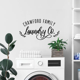Family laundry wall canvas decal with family name