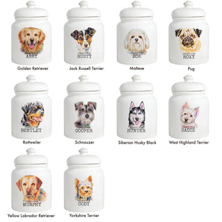 Dog Breeds Personalized Treat Jar