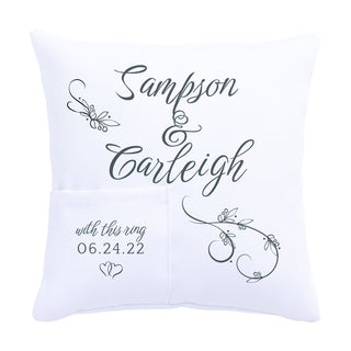 Wedding Couple Ring Bearer Personalized Throw Pillow