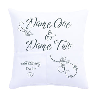 Wedding Couple Ring Bearer Personalized Throw Pillow