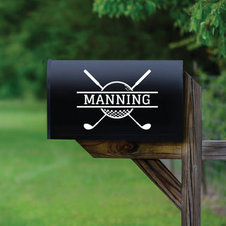 Golf ball with club mailbox decal with name 