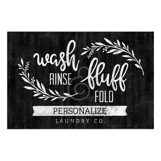 Wash & Rinse, Fluff & Fold Personalized Doormat - 18x27 Inch, 1/4" Thick
