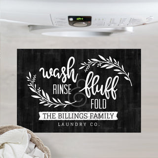 Wash and rinse, fluff and fold standard doormat with family name 