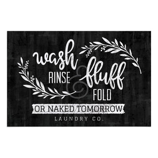 Wash & Rinse, Fluff & Fold Personalized Doormat - 18x27 Inch, 1/4" Thick